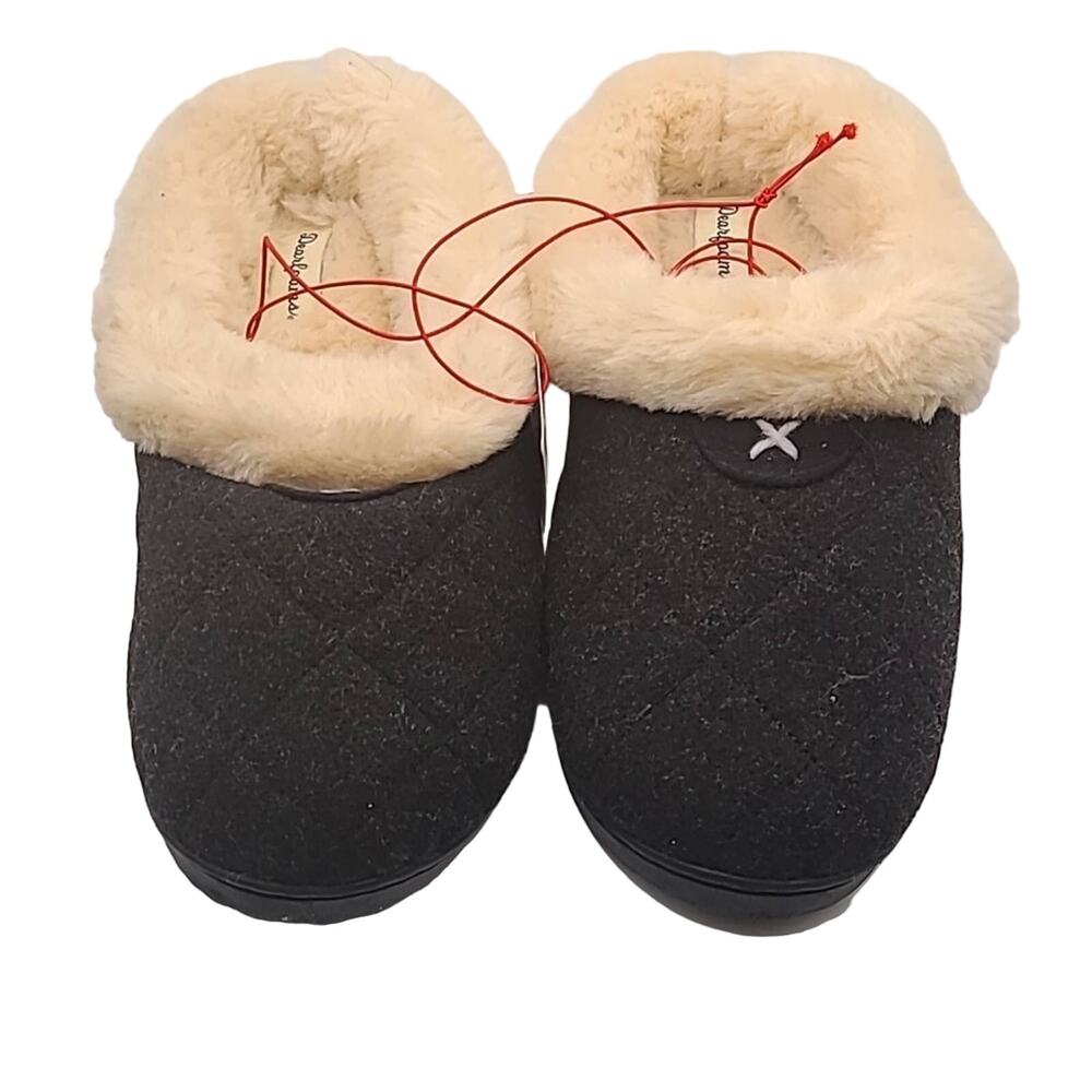 Dearfoams Women’s Black Indoor/Outdoor Size M (7-8) Slippers
